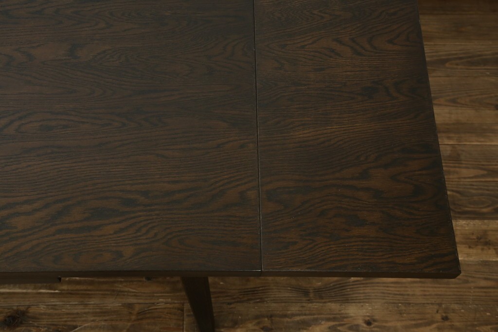 和製ヴィンテージ　職人手作り高級家具　神戸洋家具　ナラ材　和洋どちらの空間にもおすすめのシンプルなエクステンションテーブル　(R-072017)