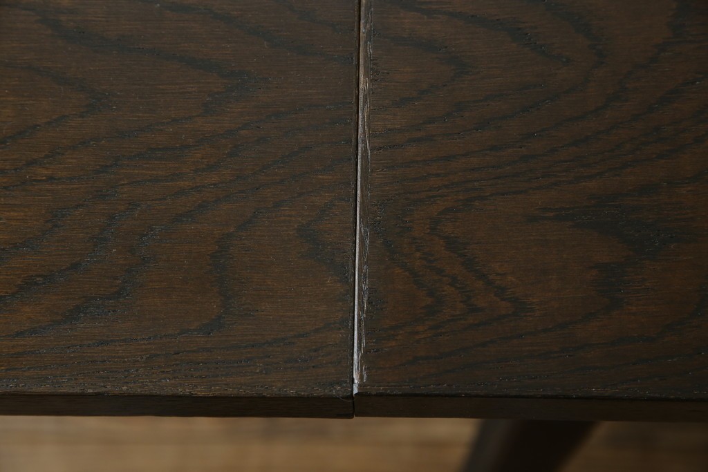 和製ヴィンテージ　職人手作り高級家具　神戸洋家具　ナラ材　和洋どちらの空間にもおすすめのシンプルなエクステンションテーブル　(R-072017)