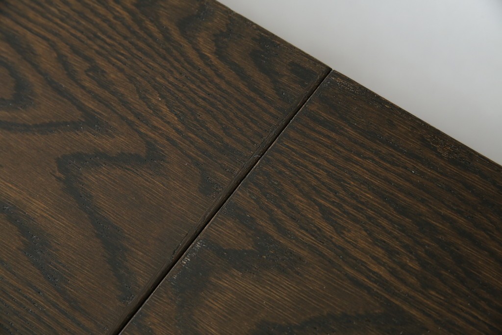 和製ヴィンテージ　職人手作り高級家具　神戸洋家具　ナラ材　和洋どちらの空間にもおすすめのシンプルなエクステンションテーブル　(R-072017)