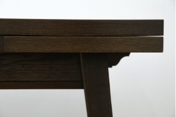 和製ヴィンテージ　職人手作り高級家具　神戸洋家具　ナラ材　和洋どちらの空間にもおすすめのシンプルなエクステンションテーブル　(R-072017)