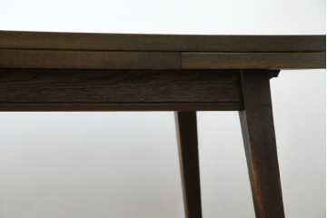 和製ヴィンテージ　職人手作り高級家具　神戸洋家具　ナラ材　和洋どちらの空間にもおすすめのシンプルなエクステンションテーブル　(R-072017)