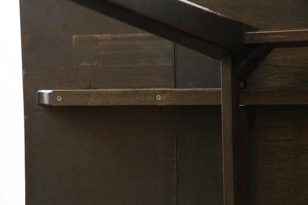 和製ヴィンテージ　職人手作り高級家具　神戸洋家具　ナラ材　和洋どちらの空間にもおすすめのシンプルなエクステンションテーブル　(R-072017)