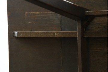 和製ヴィンテージ　職人手作り高級家具　神戸洋家具　ナラ材　和洋どちらの空間にもおすすめのシンプルなエクステンションテーブル　(R-072017)