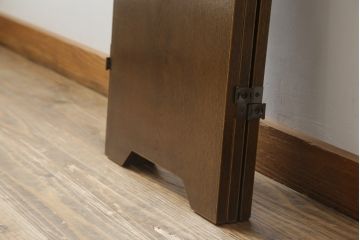 中古　ステンドグラス入りのレトロな3連衝立て(パーテーション、つい立て、間仕切り、折りたたみ)(R-072019)