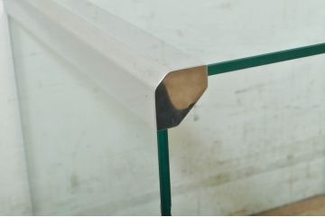 イタリアビンテージ　Gallotti&Radice(ガロッティ&ラディス)　シンプルでモダンなデザインのガラスネストテーブル(サイドテーブル、カフェテーブル、ヴィンテージ)(R-072053)