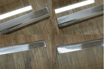 イタリアヴィンテージ　Gallotti&Radice(ガロッティ&ラディス)　シンプルでモダンなデザインのガラスネストテーブル　(R-072053)