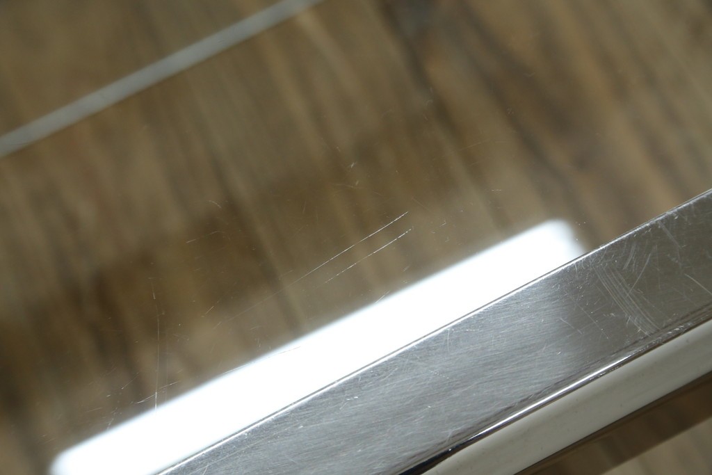 イタリアヴィンテージ　Gallotti&Radice(ガロッティ&ラディス)　シンプルでモダンなデザインのガラスネストテーブル　(R-072053)