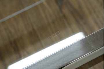 イタリアヴィンテージ　Gallotti&Radice(ガロッティ&ラディス)　シンプルでモダンなデザインのガラスネストテーブル　(R-072053)