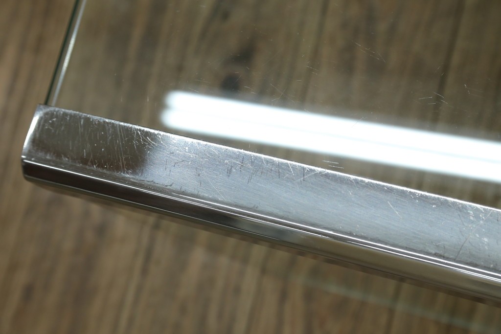 イタリアヴィンテージ　Gallotti&Radice(ガロッティ&ラディス)　シンプルでモダンなデザインのガラスネストテーブル　(R-072053)