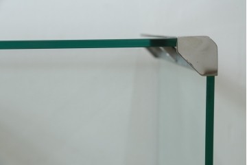 イタリアヴィンテージ　Gallotti&Radice(ガロッティ&ラディス)　シンプルでモダンなデザインのガラスネストテーブル　(R-072053)