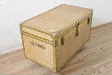 イギリスビンテージ　Union Trunk　存在感抜群のおしゃれな舟トランク(船トランク、収納ボックス、ディスプレイ、収納箱、センターテーブル、ローテーブル、店舗什器、英国、ヴィンテージ)(R-072054)