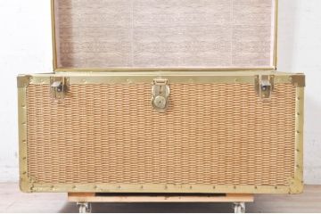 イギリスビンテージ　Union Trunk　存在感抜群のおしゃれな舟トランク(船トランク、収納ボックス、ディスプレイ、収納箱、センターテーブル、ローテーブル、店舗什器、英国、ヴィンテージ)(R-072054)