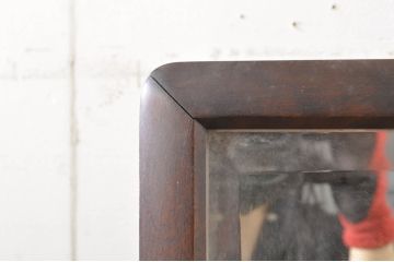 和製ビンテージ　北海道民芸家具　シックな色合いが上品な印象のスタンドミラー(鏡、姿見、ヴィンテージ)(R-072057)
