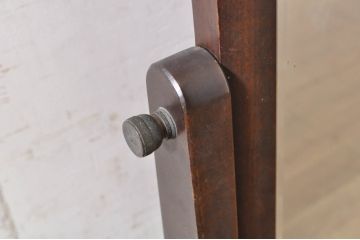 和製ビンテージ　北海道民芸家具　シックな色合いが上品な印象のスタンドミラー(鏡、姿見、ヴィンテージ)(R-072057)