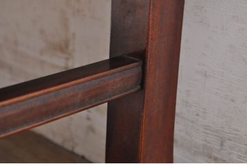 和製アンティーク　上手物!!　総栃(トチ)材1枚板　漆塗り　折り畳み　趣のある佇まいに懐かしさを感じる厚みのある天板の角型ちゃぶ台(座卓、ローテーブル、センターテーブル、折りたたみテーブル)(R-072076)
