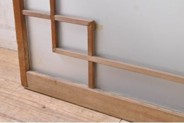 アンティーク建具　古い木味が魅力的なガラス窓2枚セット(引き戸、ガラス戸)(R-072082)