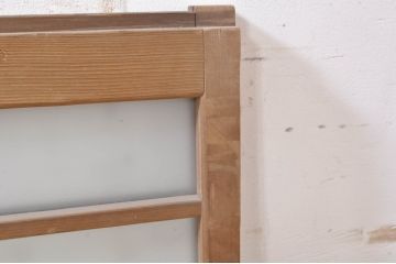 アンティーク建具　古い木味が魅力的なガラス窓2枚セット(引き戸、ガラス戸)(R-072082)