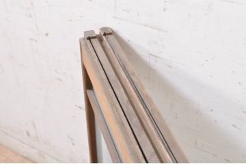 アンティーク建具　古い木味が魅力的なガラス窓2枚セット(引き戸、ガラス戸)(R-072082)