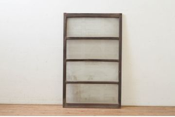 アンティーク建具　総欅(ケヤキ)材　レトロな空間を演出する窓1枚(引き戸、ガラス戸)(R-072090)