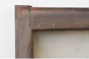 アンティーク建具　総欅(ケヤキ)材　レトロな空間を演出する窓1枚(引き戸、ガラス戸)(R-072090)