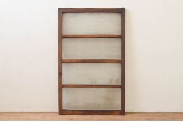 アンティーク建具　総欅(ケヤキ)材　レトロな空間を演出する窓1枚(引き戸、ガラス戸)(R-072090)