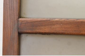 アンティーク建具　総欅(ケヤキ)材　レトロな空間を演出する窓1枚(引き戸、ガラス戸)(R-072090)