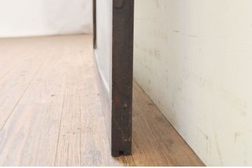 アンティーク建具　総欅(ケヤキ)材　レトロな空間を演出する窓1枚(引き戸、ガラス戸)(R-072090)
