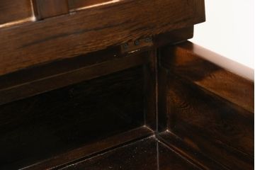 中古　美品　引き出し付きで使い勝手抜群の回転チェア2脚セット(回転椅子、板座チェア、ダイニングチェア、椅子、イス)(R-072100)