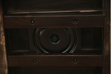 中古　美品　引き出し付きで使い勝手抜群の回転チェア2脚セット(回転椅子、板座チェア、ダイニングチェア、椅子、イス)(R-072100)