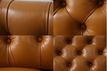 中古　美品!!　横浜クラシック家具　ダニエル(daniel)　Leona(レオナ)　A-522　重厚さと高級感が魅力的な3人掛けソファ(三人掛け、3P、アームソファ、トリプルソファ)(定価約130万円)(R-072102)