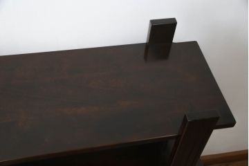 中古　美品!!　星野民芸(星野民藝)　凝ったデザインの飾り棚(本棚、陳列棚、シェルフ、オープンラック)(定価約30万円)(R-072104)