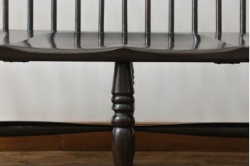 中古　松本民芸家具　♯513型長ウインザーチェア　クラシカルな佇まいのウィンザーベンチ(長椅子、3人掛けベンチ、ウィンザーチェア)(定価約39万円)(R-072108)