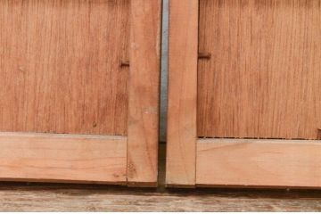 アンティーク建具　デザイン入りのガラスが素敵な和の風情漂う小窓4枚セット(ガラス戸、引き戸)(R-072113)