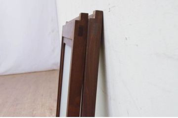 アンティーク建具　落ち着いた和の雰囲気漂うガラス窓2枚セット(引き戸、ガラス戸)(R-072114)