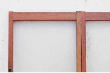 アンティーク建具　レトロな空間作りにおすすめのモールガラス窓4枚セット(引き戸、ガラス戸)(R-072116)
