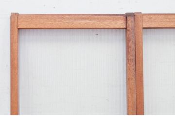 アンティーク建具　レトロな空間作りにおすすめのモールガラス窓4枚セット(引き戸、ガラス戸)(R-072116)