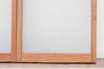 アンティーク建具　レトロな空間作りにおすすめのモールガラス窓4枚セット(引き戸、ガラス戸)(R-072116)