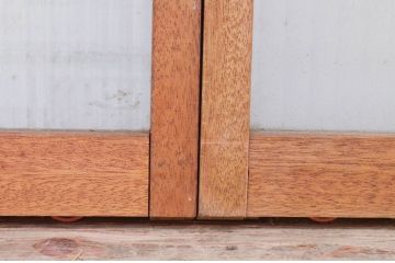 アンティーク建具　レトロな空間作りにおすすめのモールガラス窓4枚セット(引き戸、ガラス戸)(R-072116)