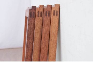 アンティーク建具　レトロな空間作りにおすすめのモールガラス窓4枚セット(引き戸、ガラス戸)(R-072116)