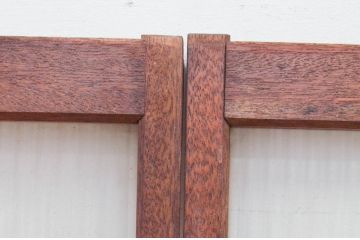 アンティーク建具　レトロな空間作りにおすすめのモールガラス窓2枚セット(引き戸、ガラス戸)(R-072117)