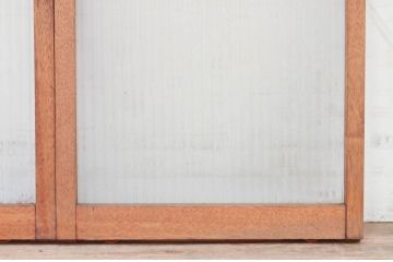 アンティーク建具　レトロな空間作りにおすすめのモールガラス窓2枚セット(引き戸、ガラス戸)(R-072117)