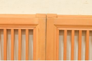 ビンテージ建具　洗練された和モダンな雰囲気の横長格子窓2枚セット(格子戸、引き戸、ヴィンテージ)(R-072118)