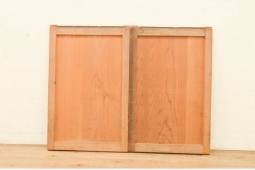 アンティーク建具　杉(スギ)材　どこか懐かしい雰囲気漂う板戸窓2枚セット(引き戸)(R-072122)