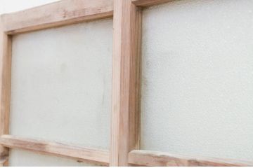 アンティーク建具　素朴な木味が魅力的なダイヤガラス窓4枚セット(引き戸、ガラス戸)(R-072124)