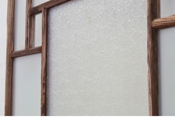 アンティーク建具　どこか懐かしい雰囲気漂うガラス窓2枚セット(引き戸、ガラス戸)(R-072125)