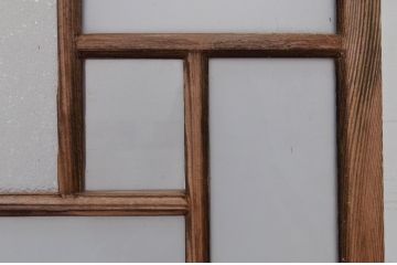 アンティーク建具　どこか懐かしい雰囲気漂うガラス窓2枚セット(引き戸、ガラス戸)(R-072125)