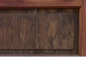 アンティーク建具　どこか懐かしい雰囲気漂うガラス窓2枚セット(引き戸、ガラス戸)(R-072125)