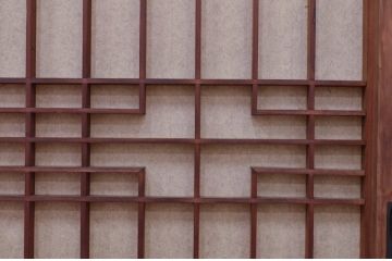 アンティーク建具　組子のデザインがお洒落な障子入り書院戸4枚セット(障子戸、窓、引き戸)(R-072126)