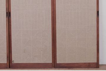 アンティーク建具　組子のデザインがお洒落な障子入り書院戸4枚セット(障子戸、窓、引き戸)(R-072126)