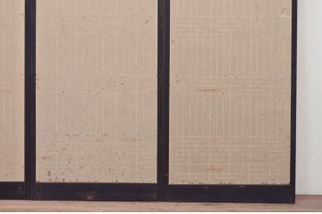 アンティーク建具　組子のデザインがお洒落な障子入り書院戸4枚セット(障子戸、窓、引き戸)(R-072128)